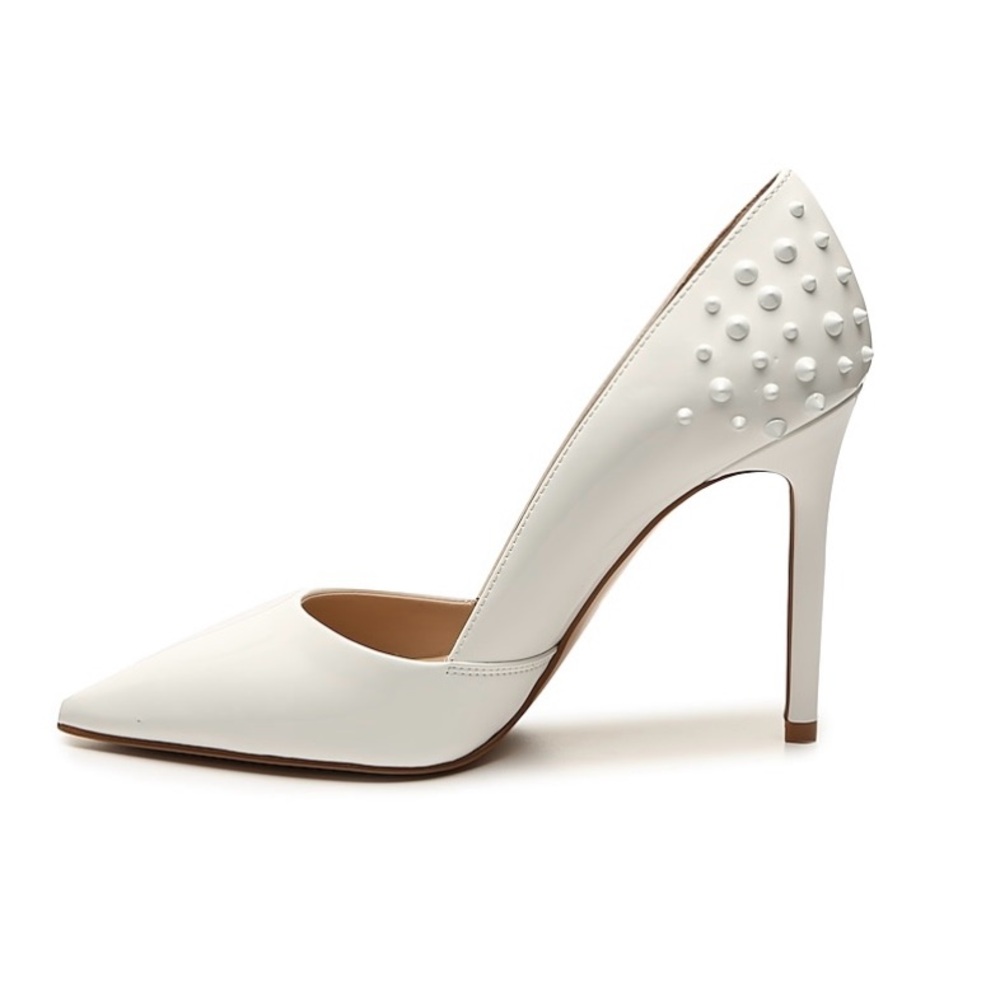 MIX NO. 6 • White Patent Stud Pumps • 7M